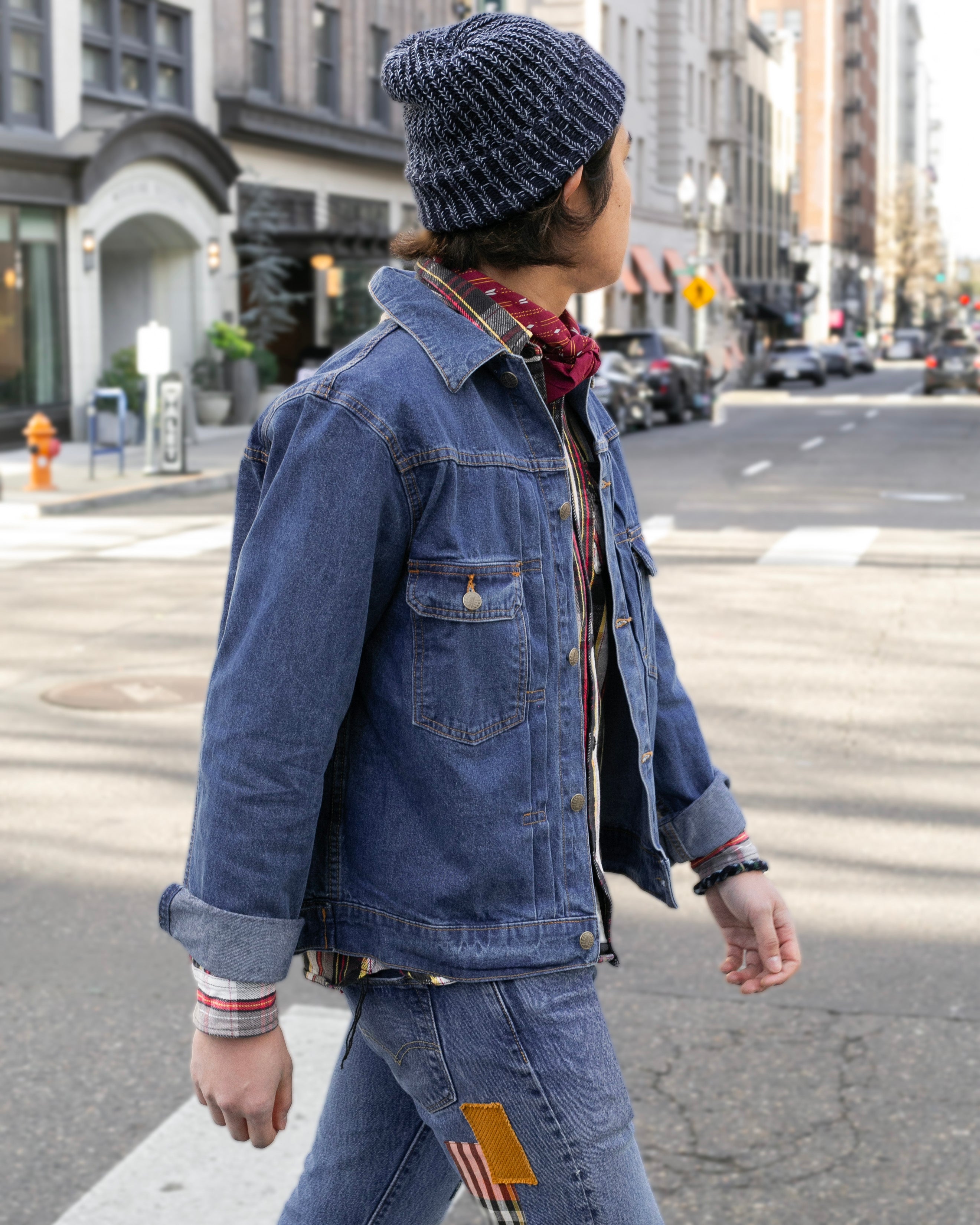 Kiriko Original Type II Trucker Jacket, Medium Wash Denim with