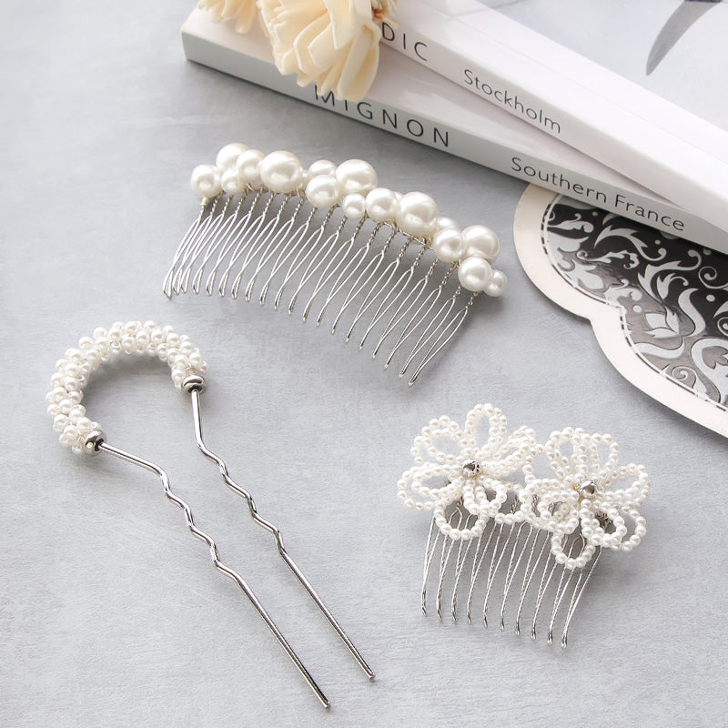 レシピNo.KR0771 パールの艶めきヘアアクセサリー3種 – 貴和製作所