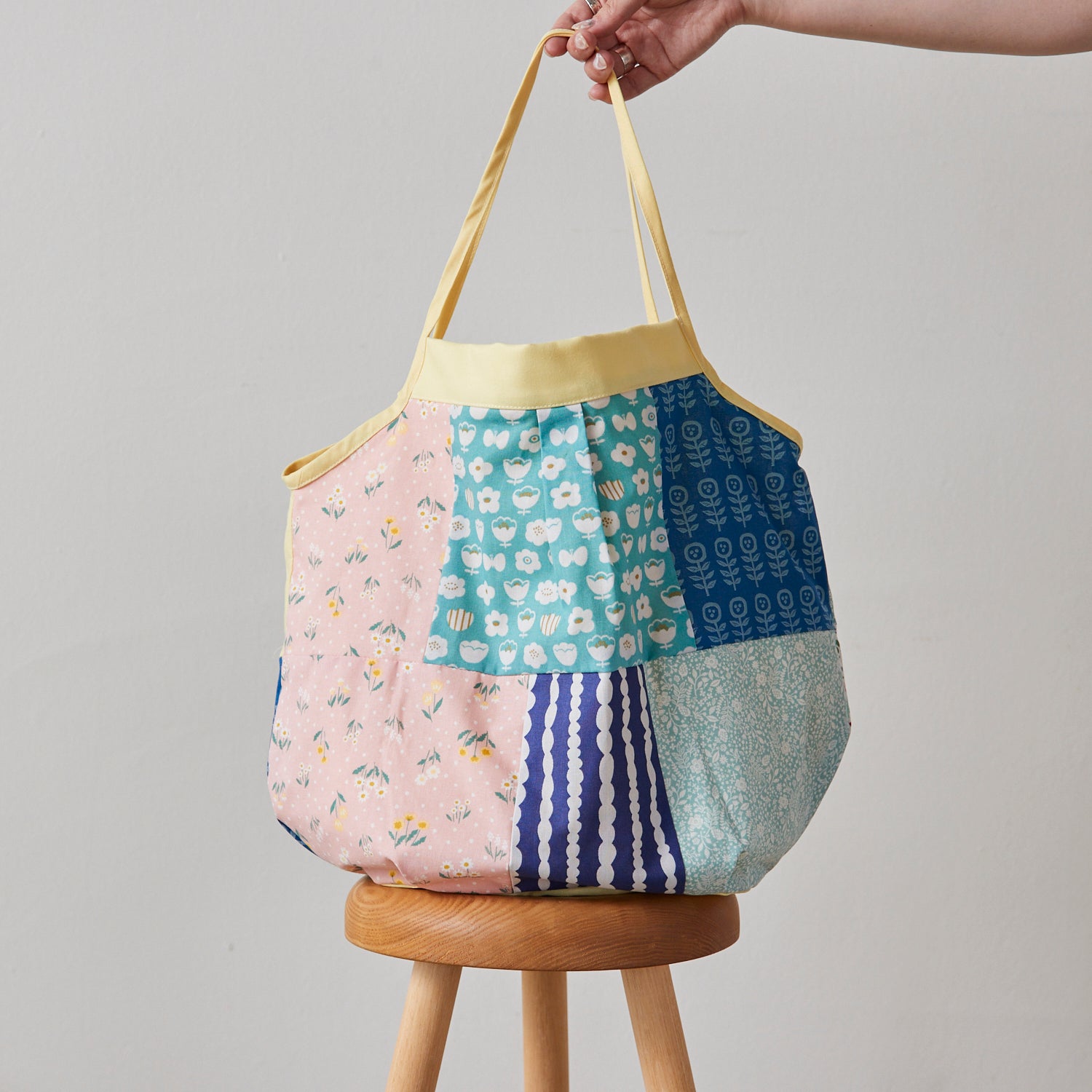 Patchwork Tote Bag Digital PDF Pattern & Illustrated Sewing