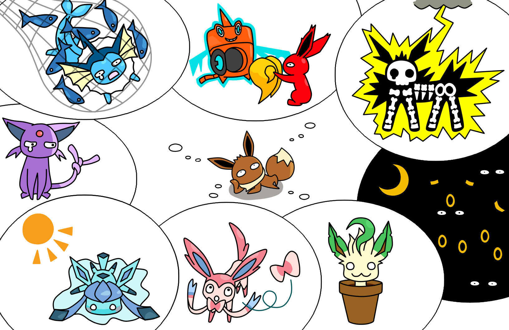 3月のトップ絵はイーブイズ: ポケモン王国ブログ