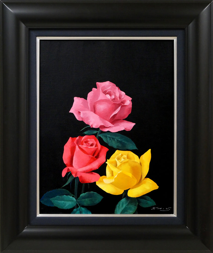 森秀雄「薔薇」油絵・F6号 絵画買取・販売の小竹美術