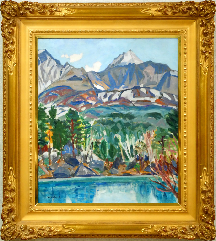 中村善策「磐梯高原（裏磐梯と五色沼）」油絵・F10号 絵画買取・販売の