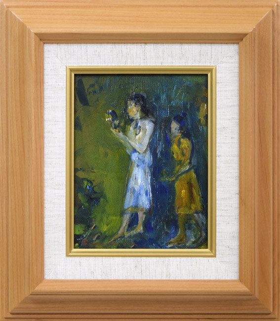 伏木田光夫「人物」油絵・F0号 絵画買取・販売の小竹美術