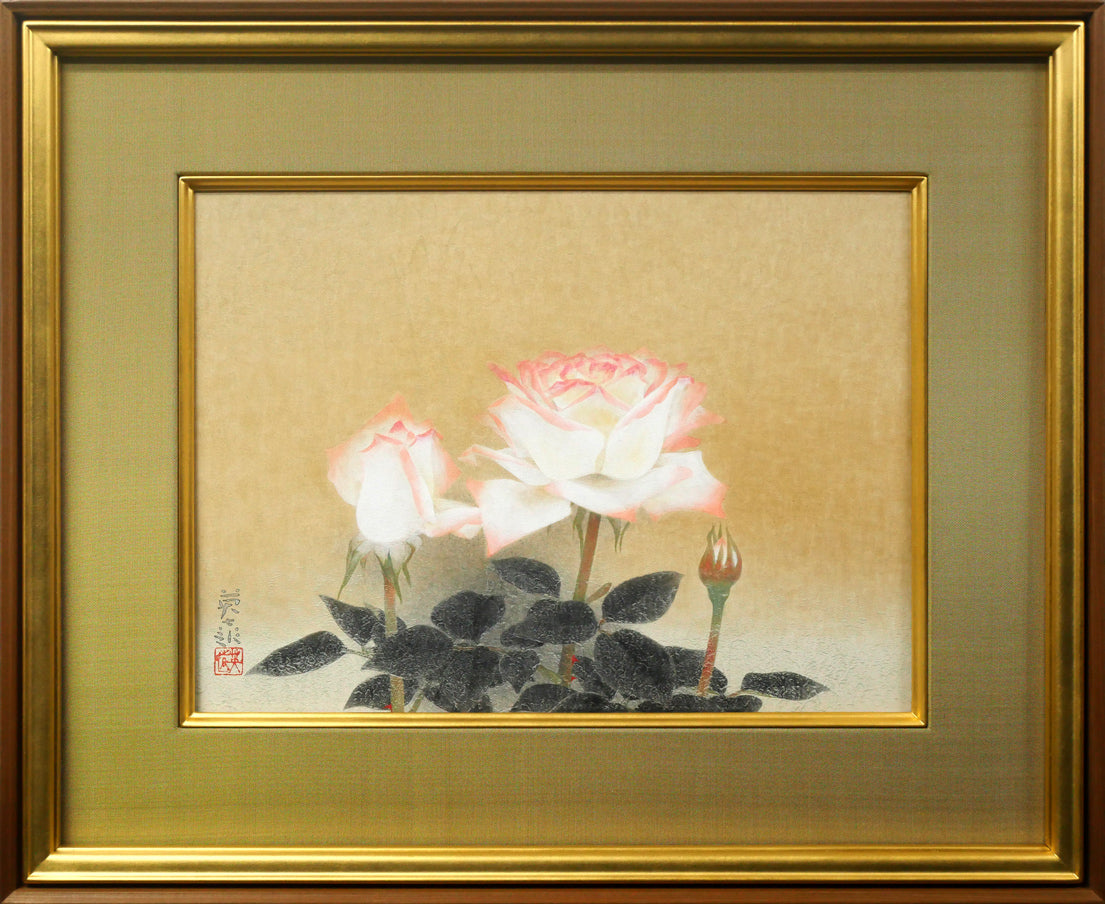 岩橋英遠「長春」日本画・P8号 絵画買取・販売の小竹美術