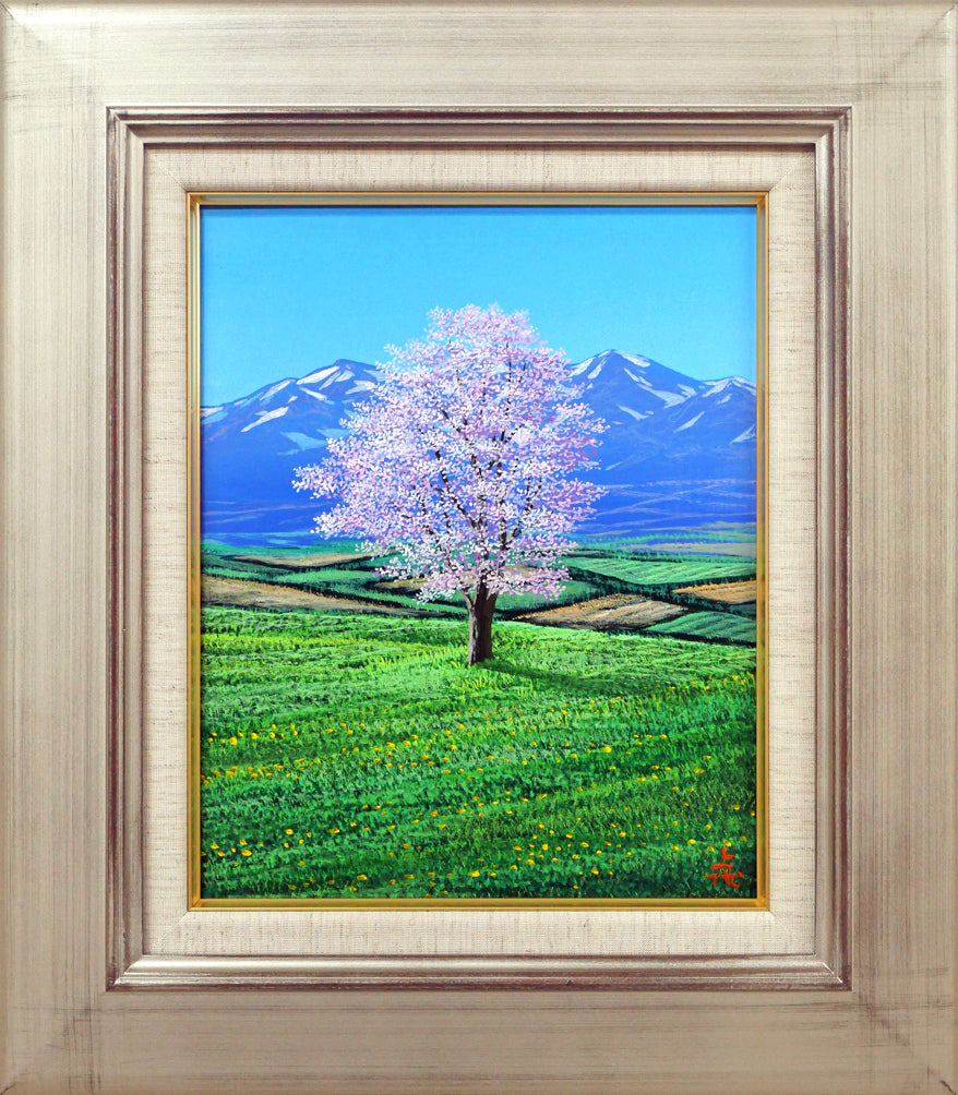 上代誠「桜」油絵・F3号 絵画買取・販売の小竹美術