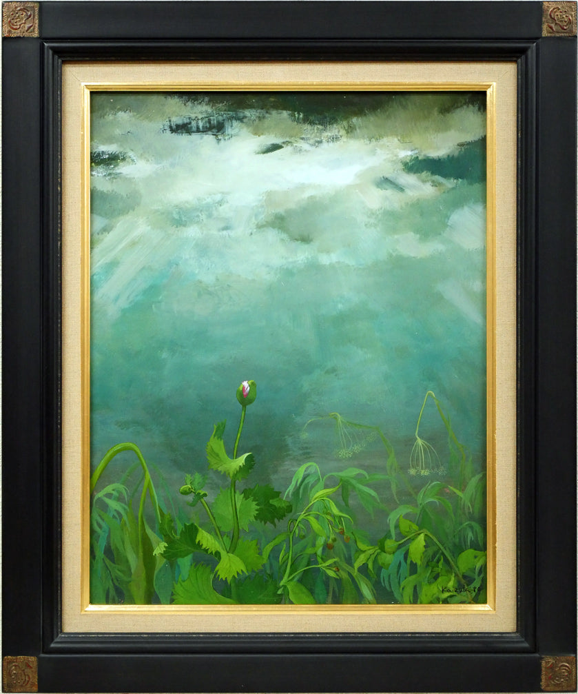 海月清則「風景」油絵・F6号 絵画買取・販売の小竹美術