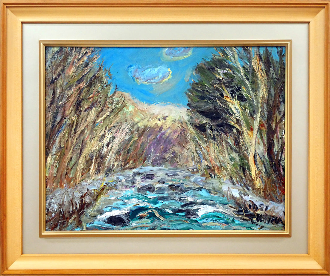 画家 手描きの油絵 タイトル「カモメ」 画家 手描きの油絵 タイトル