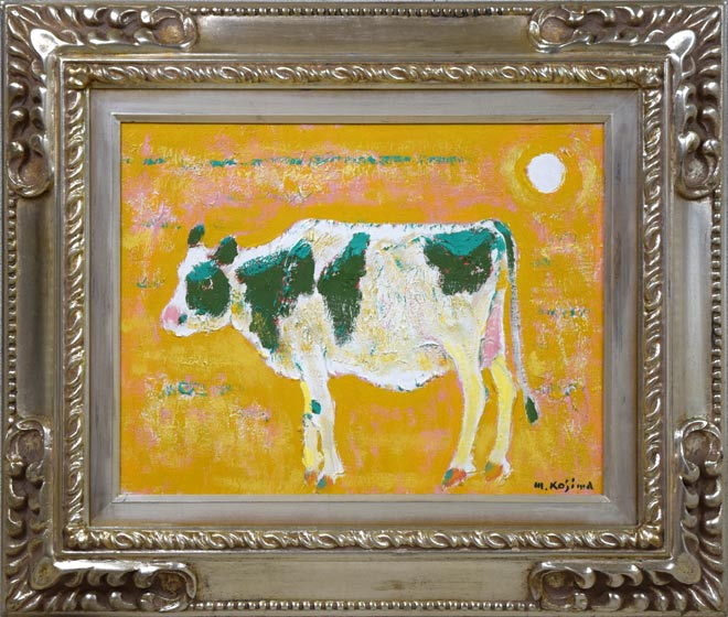 小島真佐吉「秋（牛）」油絵・F6号 絵画買取・販売の小竹美術