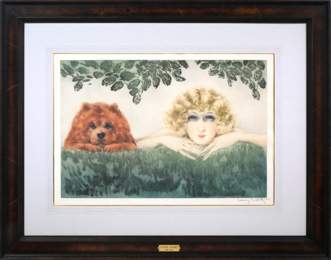 ルイ イカール(Louis Icart)「二人の美人（Two Beauties）」エッチング