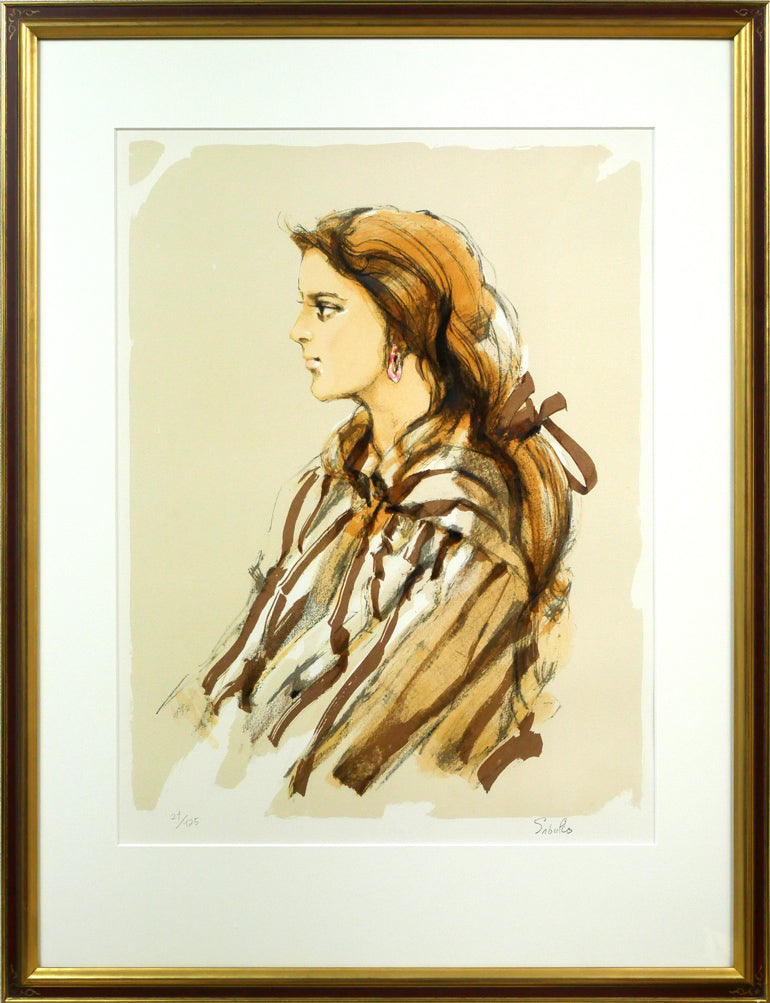 斎藤三郎「娘ロベルタ」リトグラフ 絵画買取・販売の小竹美術