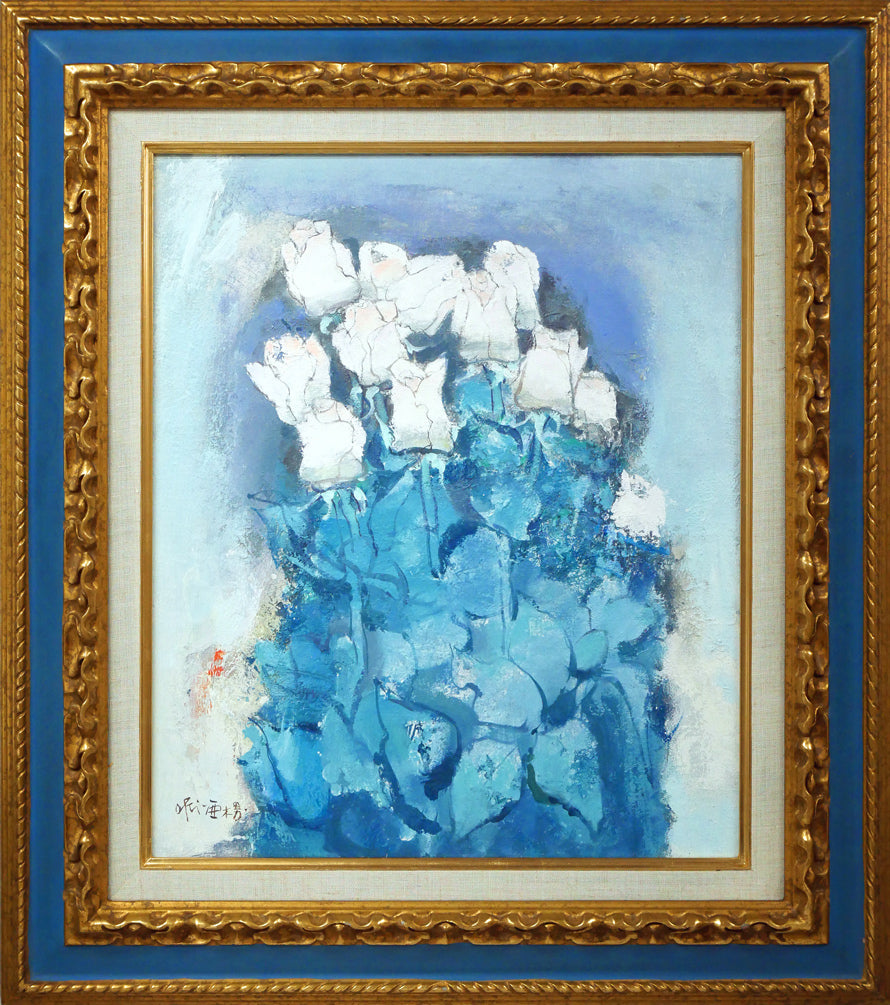 田中亜木男「聚花」油絵・F8号 絵画買取・販売の小竹美術