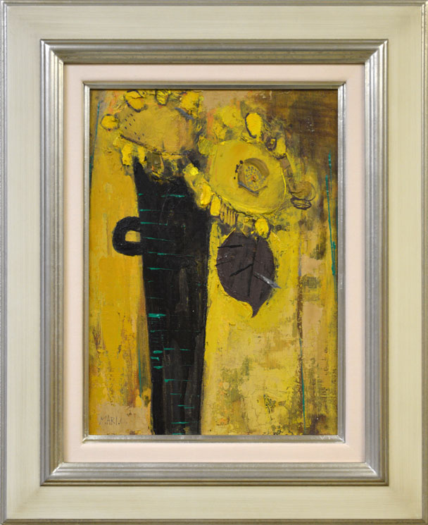 折橋真理子「ひまわり」油絵・F4号 絵画買取・販売の小竹美術