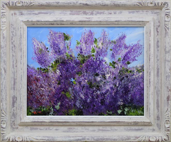高橋哲夫「ライラック」油絵・F6号 絵画買取・販売の小竹美術