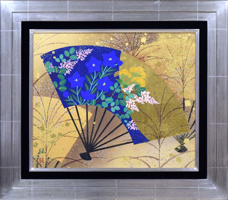 絵画 額装 日本画肉筆 真作 武井篤胤『富貴花』10号 【公式通販】