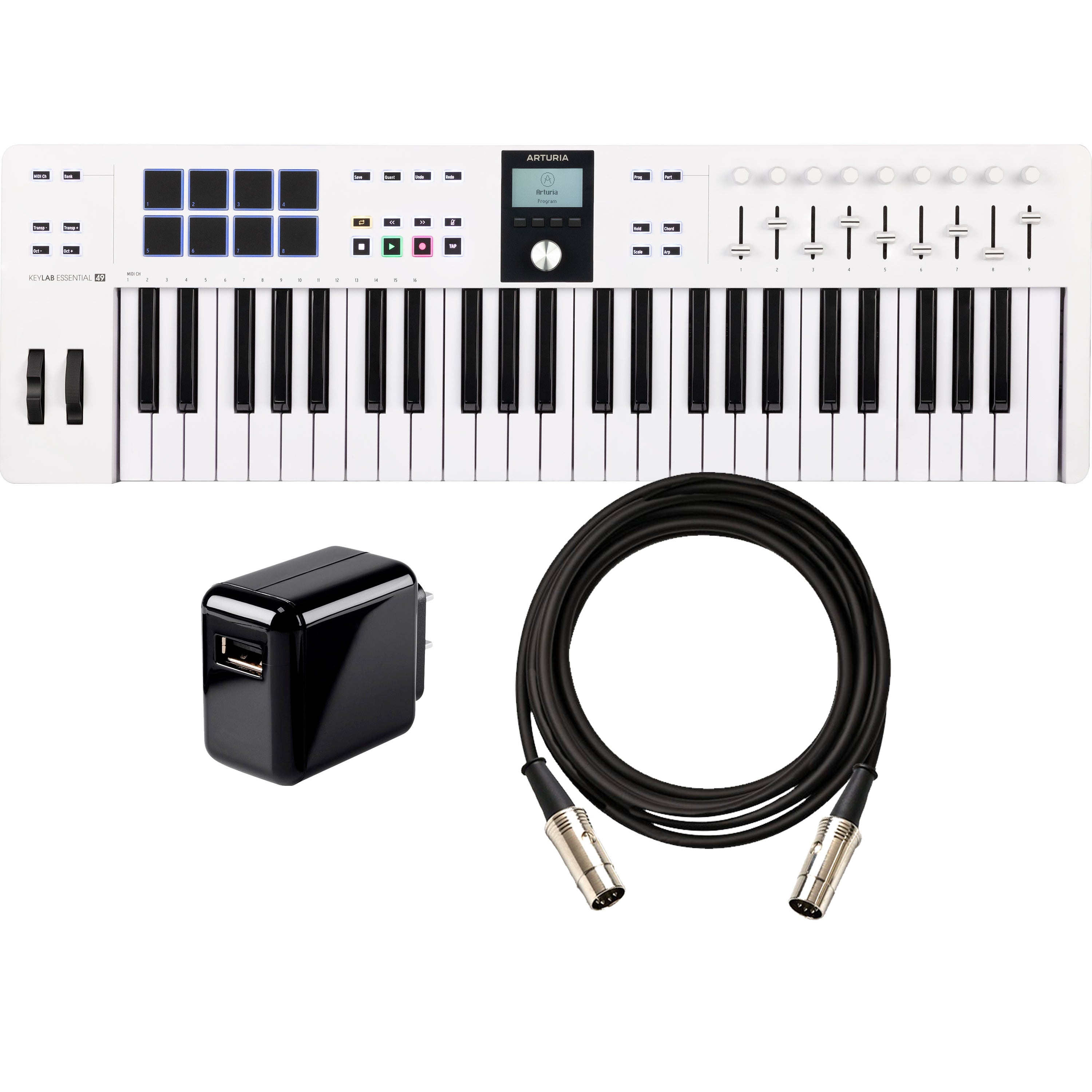 Arturia KeyLab Essential 49 Mk3 Keyboard Controller - White POWER