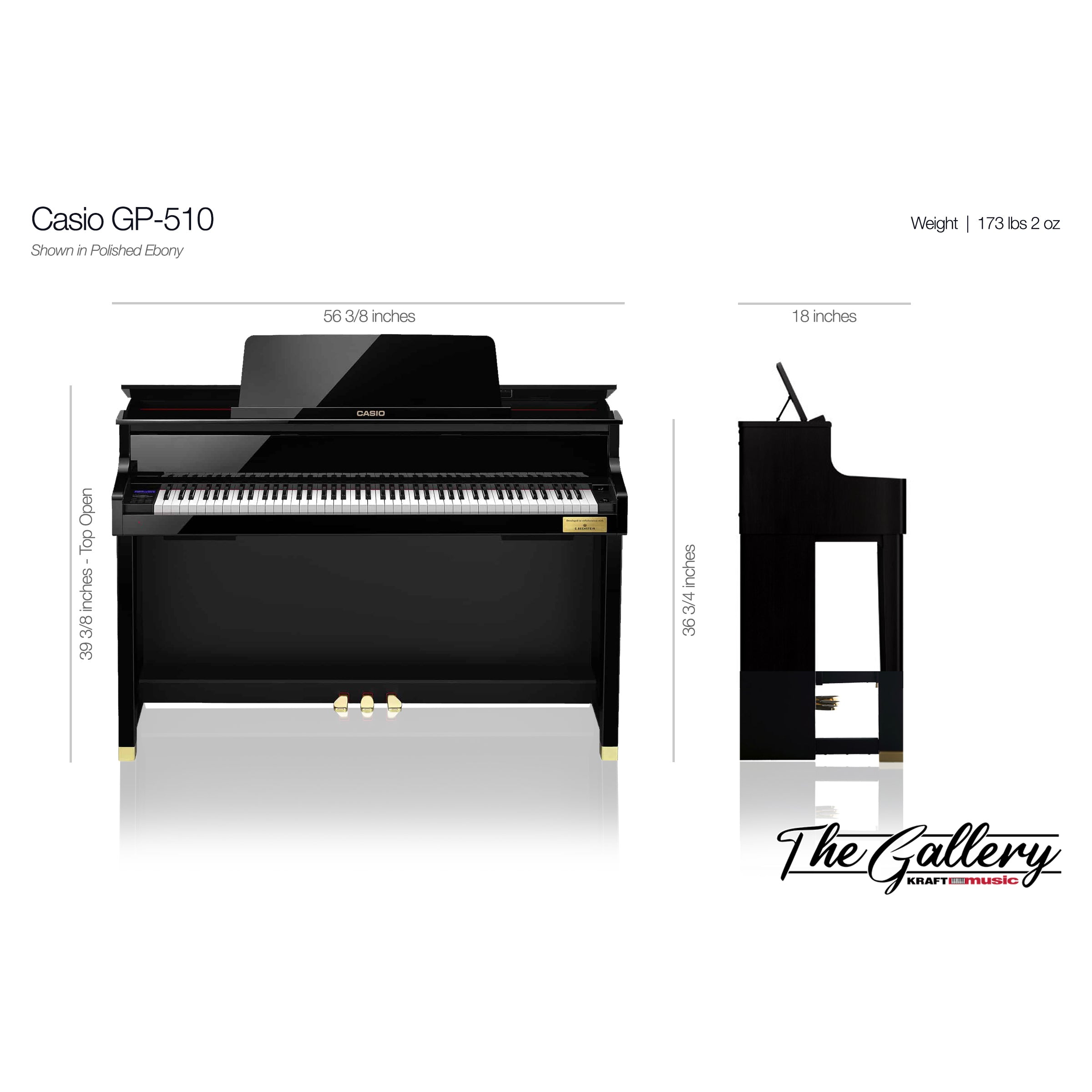 Casio Celviano Grand Hybrid GP-510 Digital Piano - Black Polish