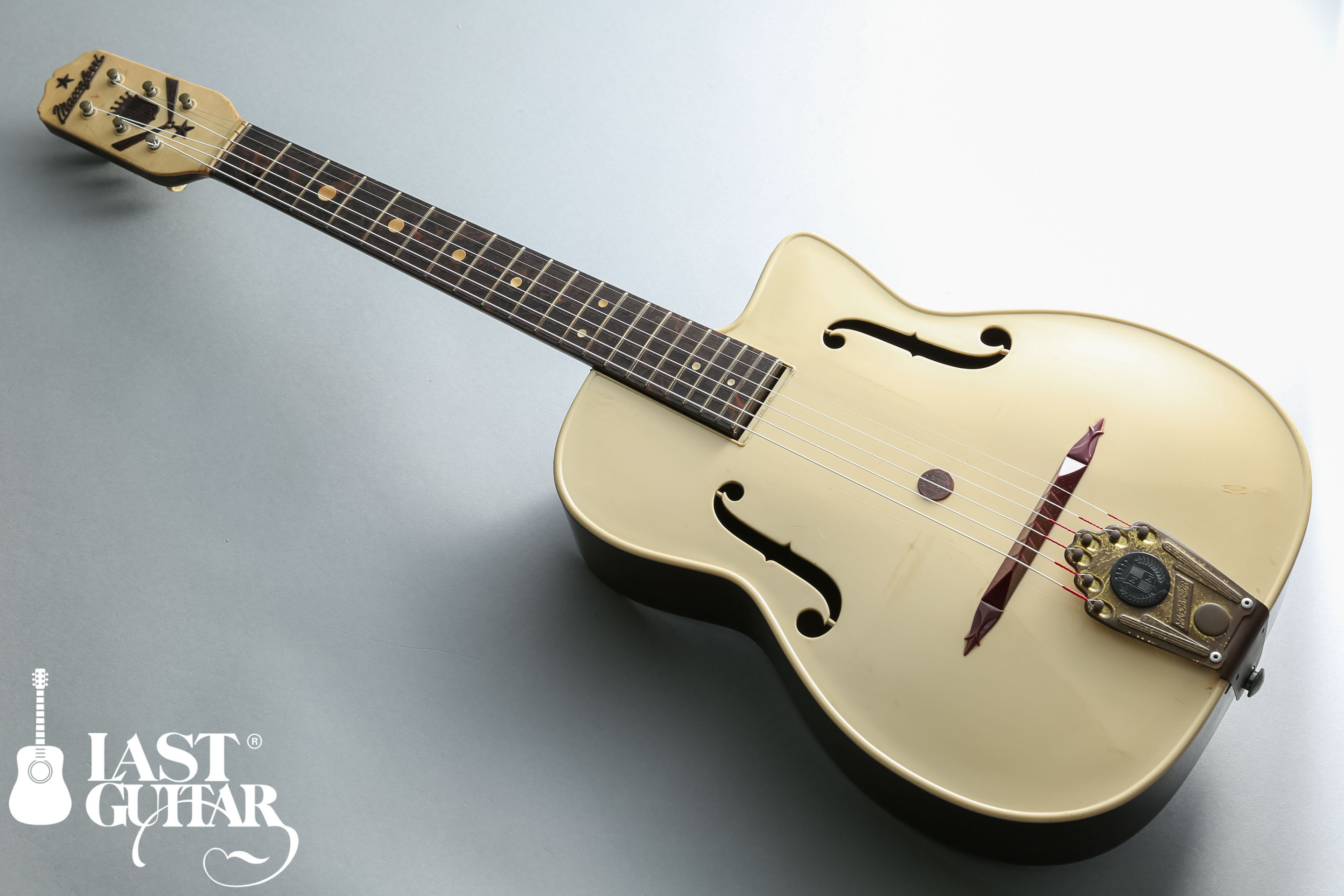 歴史的に価値のあるギター、マカフェリのプラスチックギター