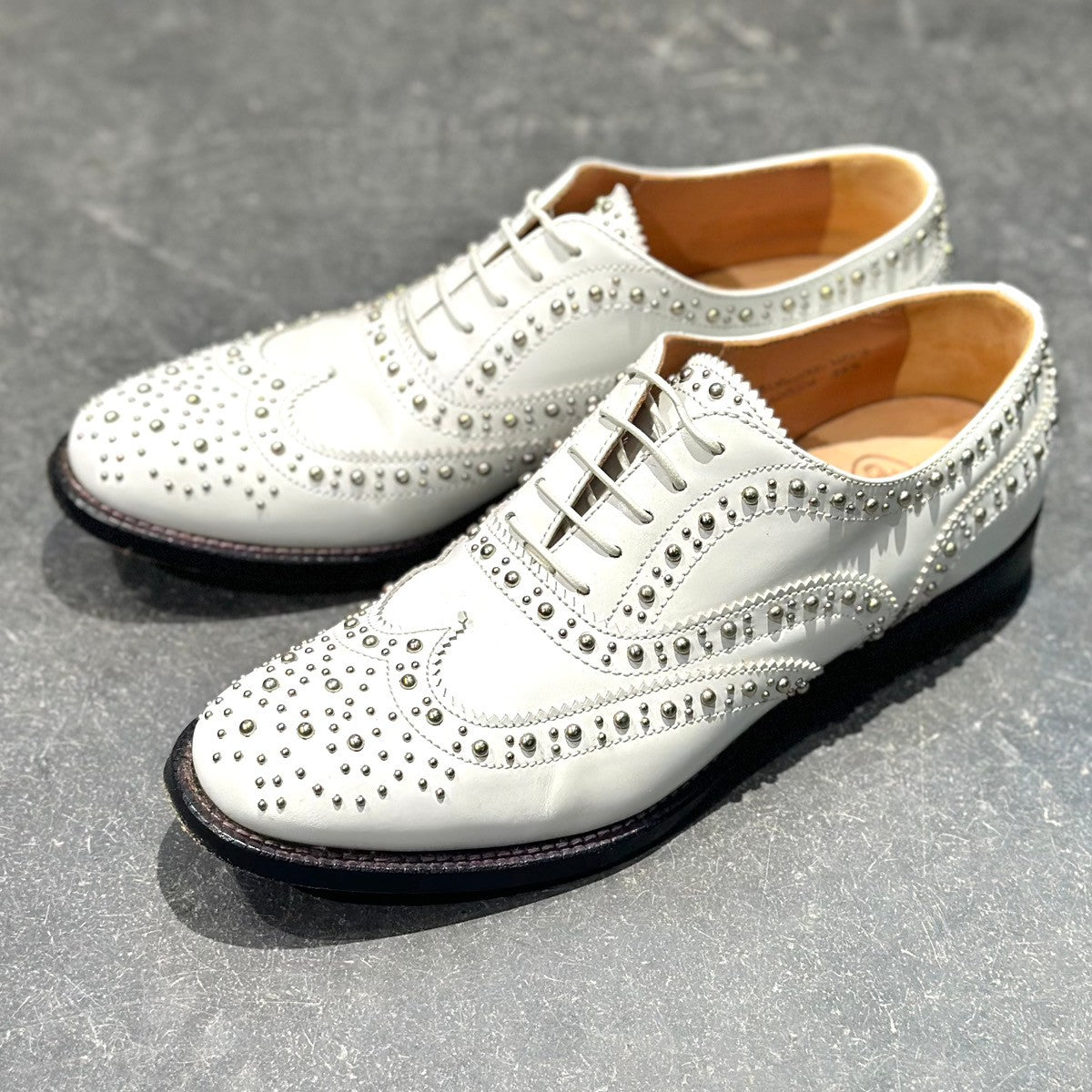 極美品【Church's】チャーチ ウイングチップ バーウッド スタッズ