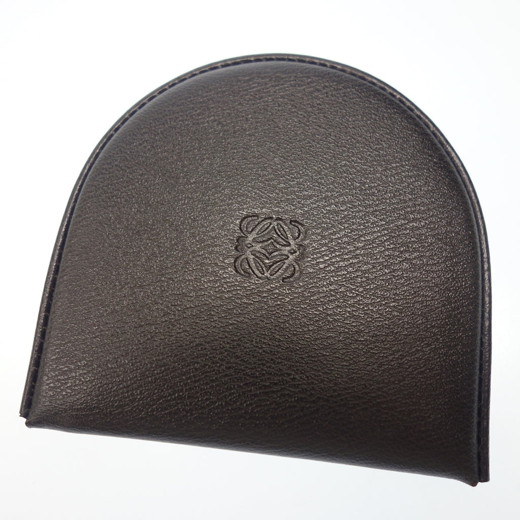 LOEWE】ロエベ アナグラムレザーコインケース 馬蹄型 ダークブラウン