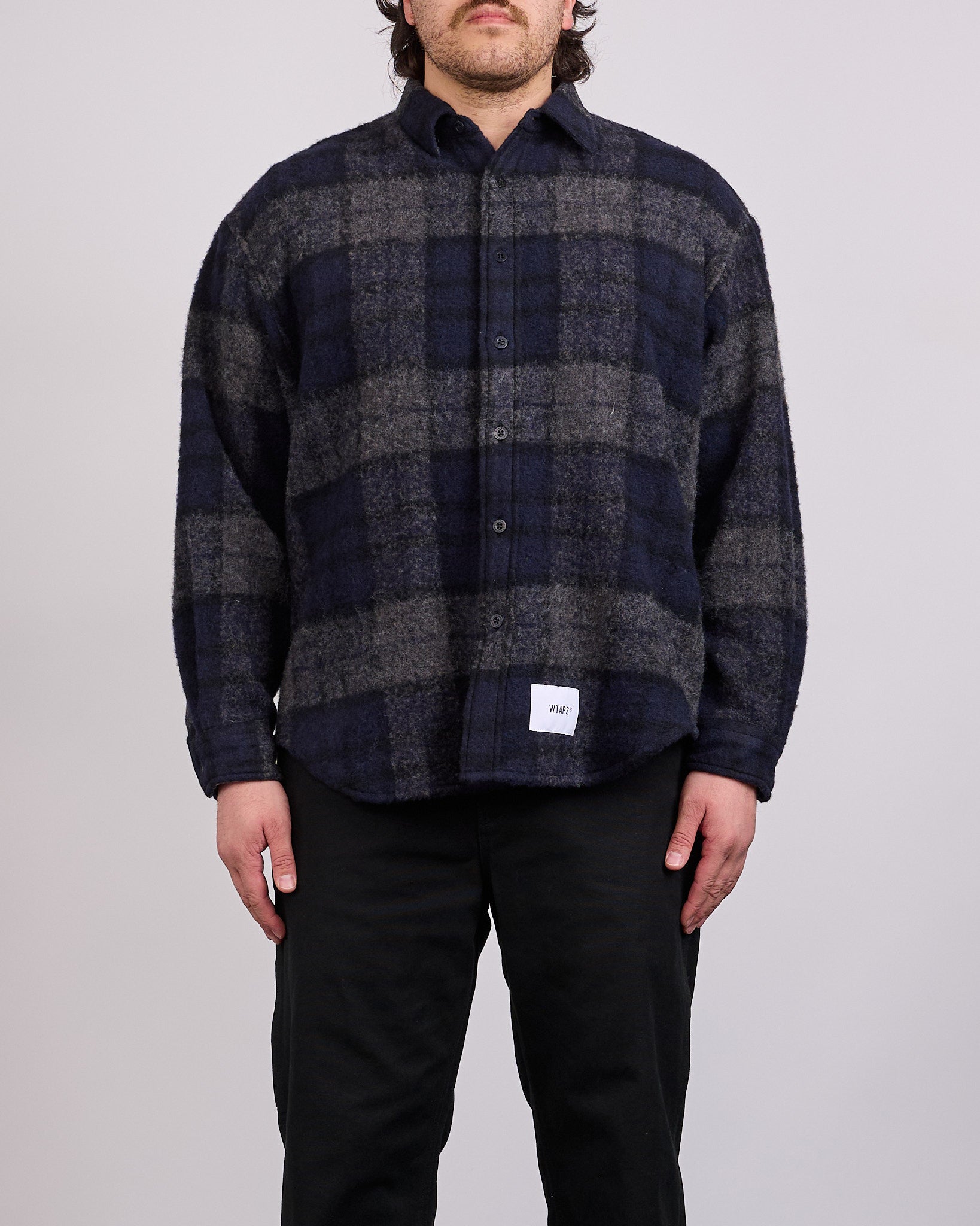 WTAPS TXT 02 WONY Tweed Textile Button Shirt Charcoal – LESS 17