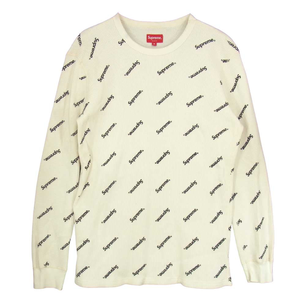 Supreme シュプリーム 15AW Logo Waffle Thermal ロゴ 総柄 プリント
