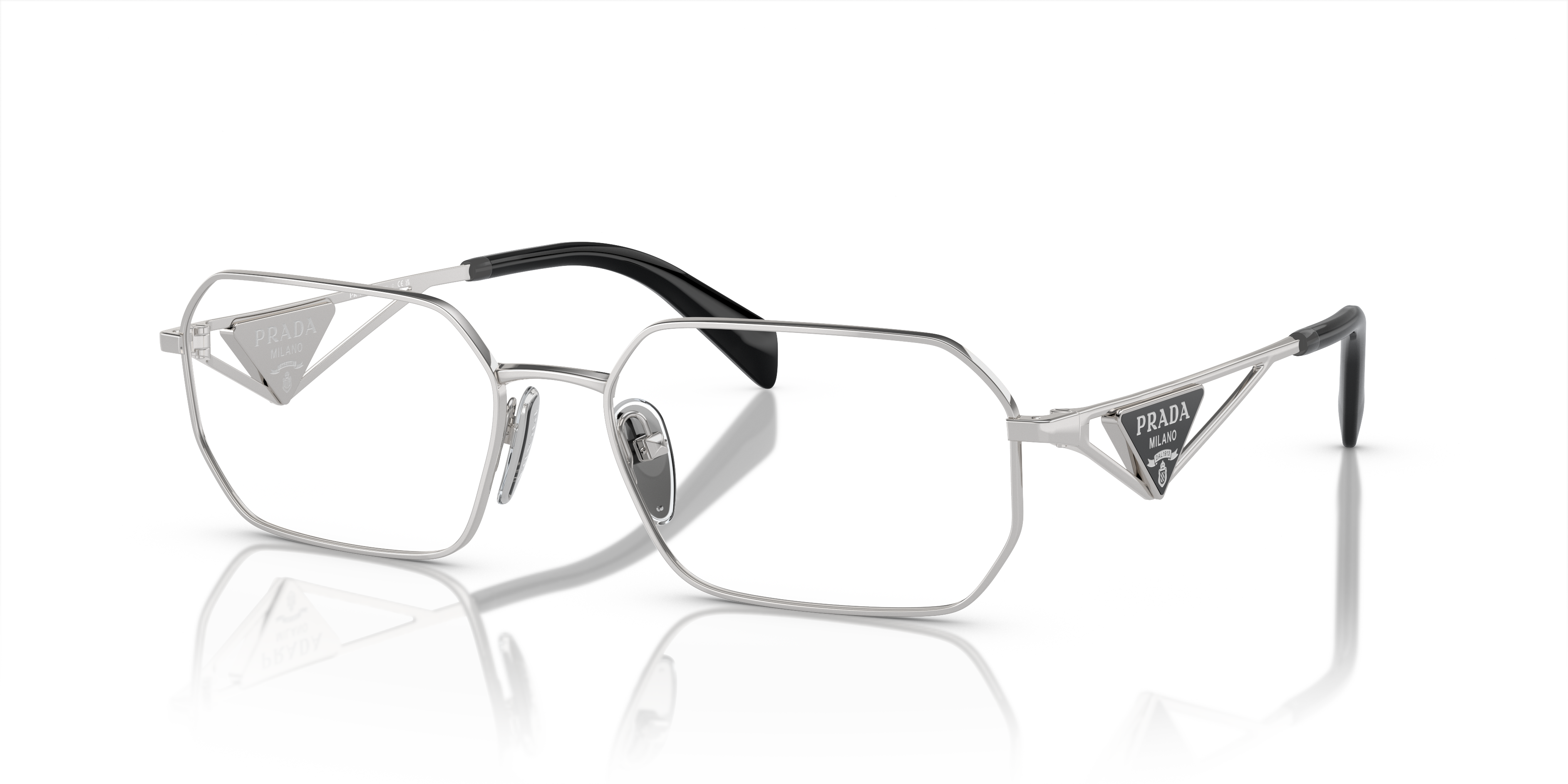 Prada PR A53V 1BC1O1 Eyeglasses Silver for Woman – LookerOnline