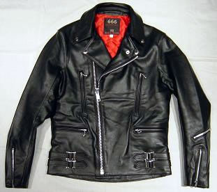 666 レザージャケット ライダースジャケット サイドベルトロング丈
