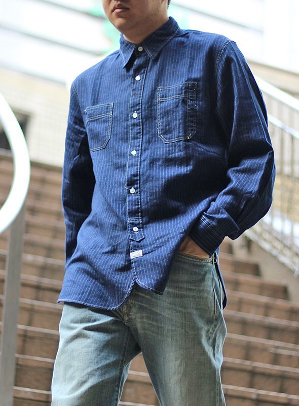 RRL】 ダブルアールエル ウォバッシュストライプ ワークシャツを通販