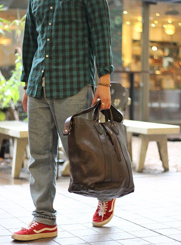 RRL ダブルアールエル LEATHER TOTE BAG D.BROWNを通販【paper 福岡】