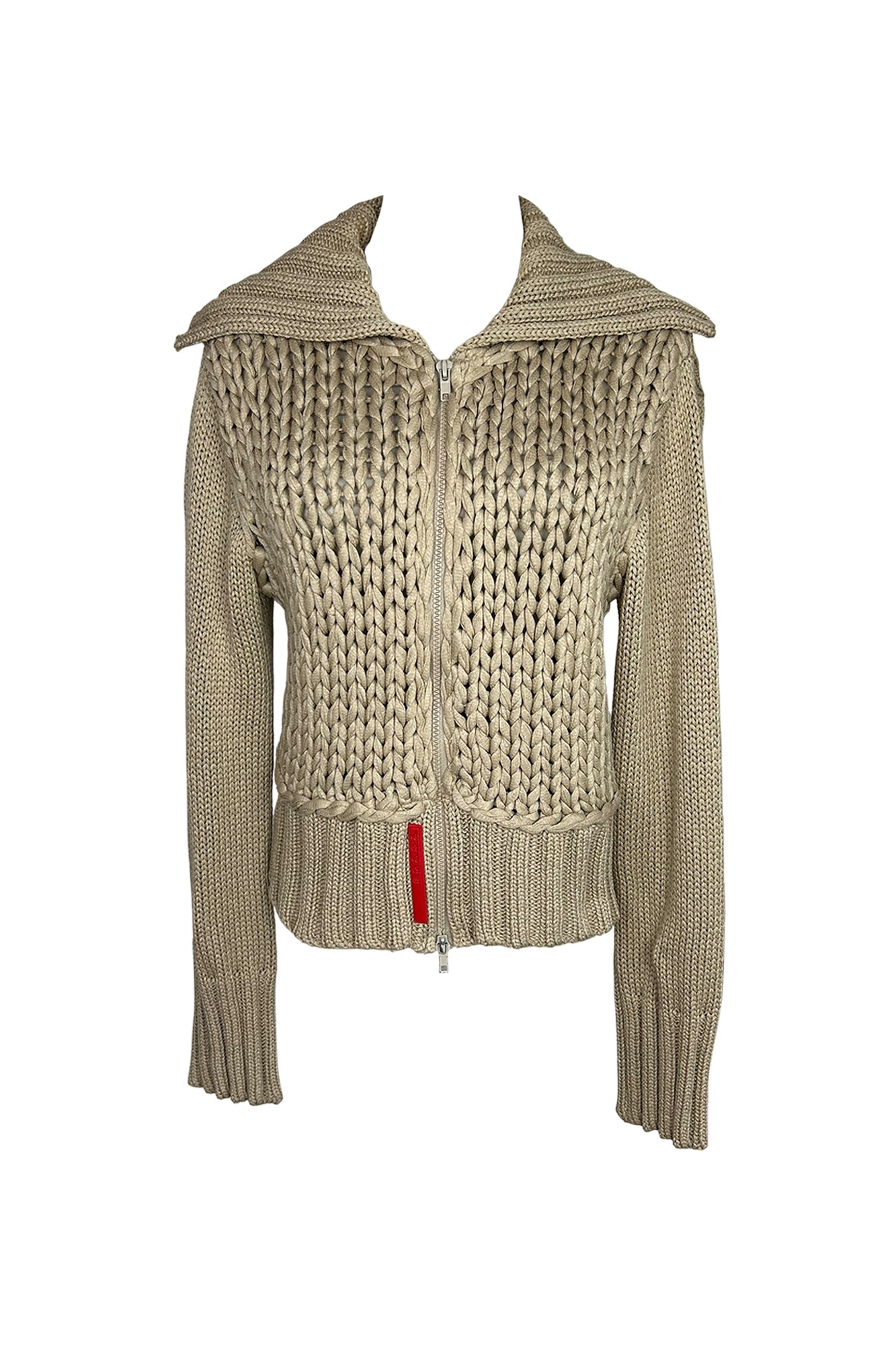 PRADA LINEA ROSSA 2000S BIG KNIT CARDIGAN – PEZZI DI PERLA