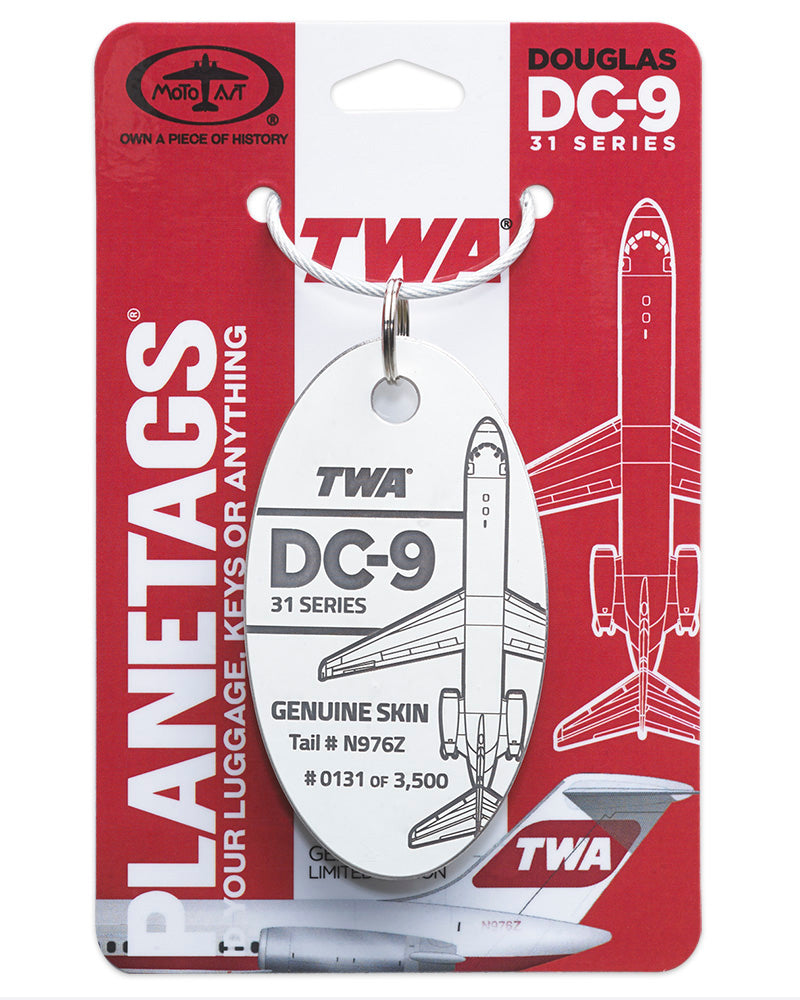 Custom TWA®️ - DC-9-31 Tail # N976Z – MotoArt PlaneTags