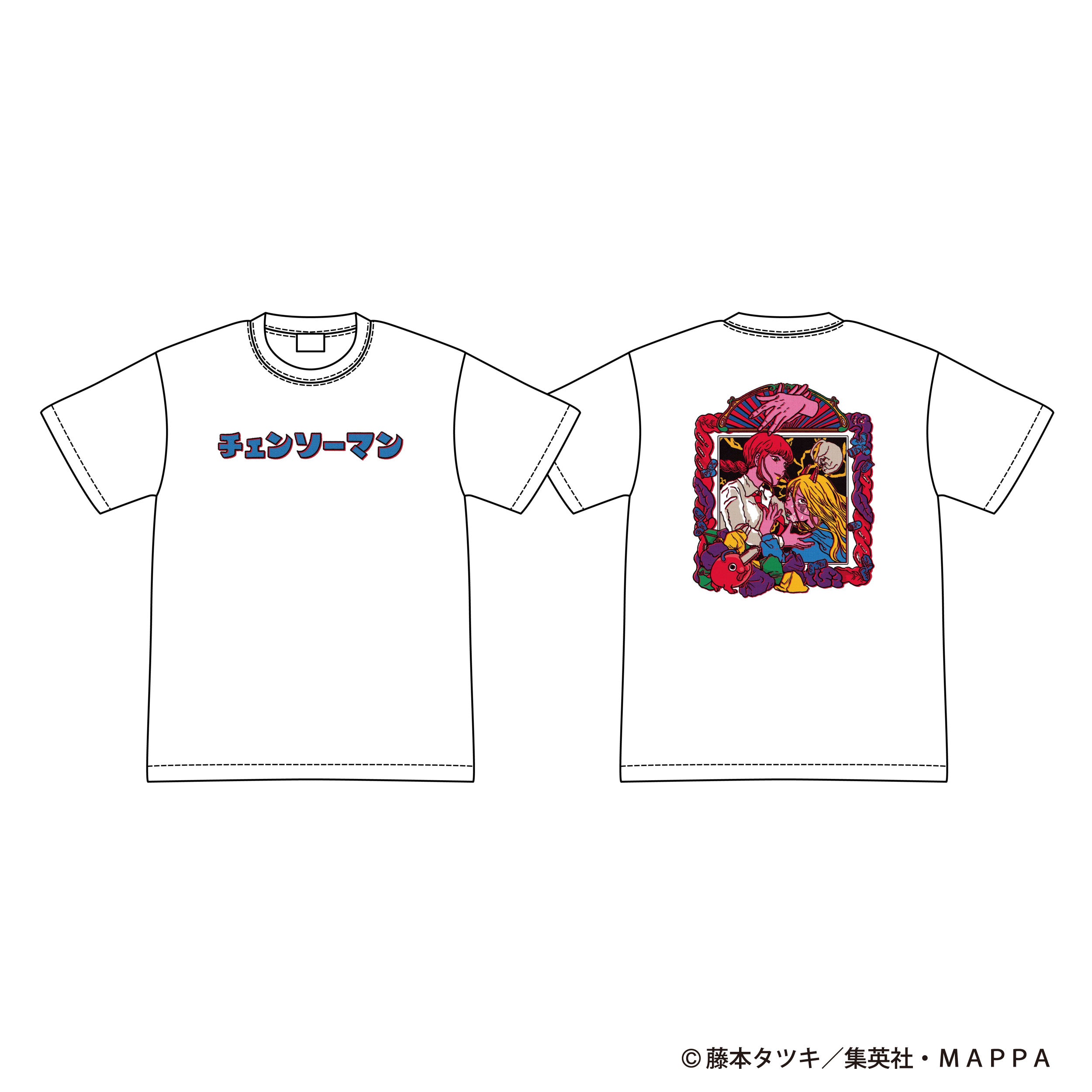 チェンソーマン×原田ちあき Tシャツ 白 L / LL