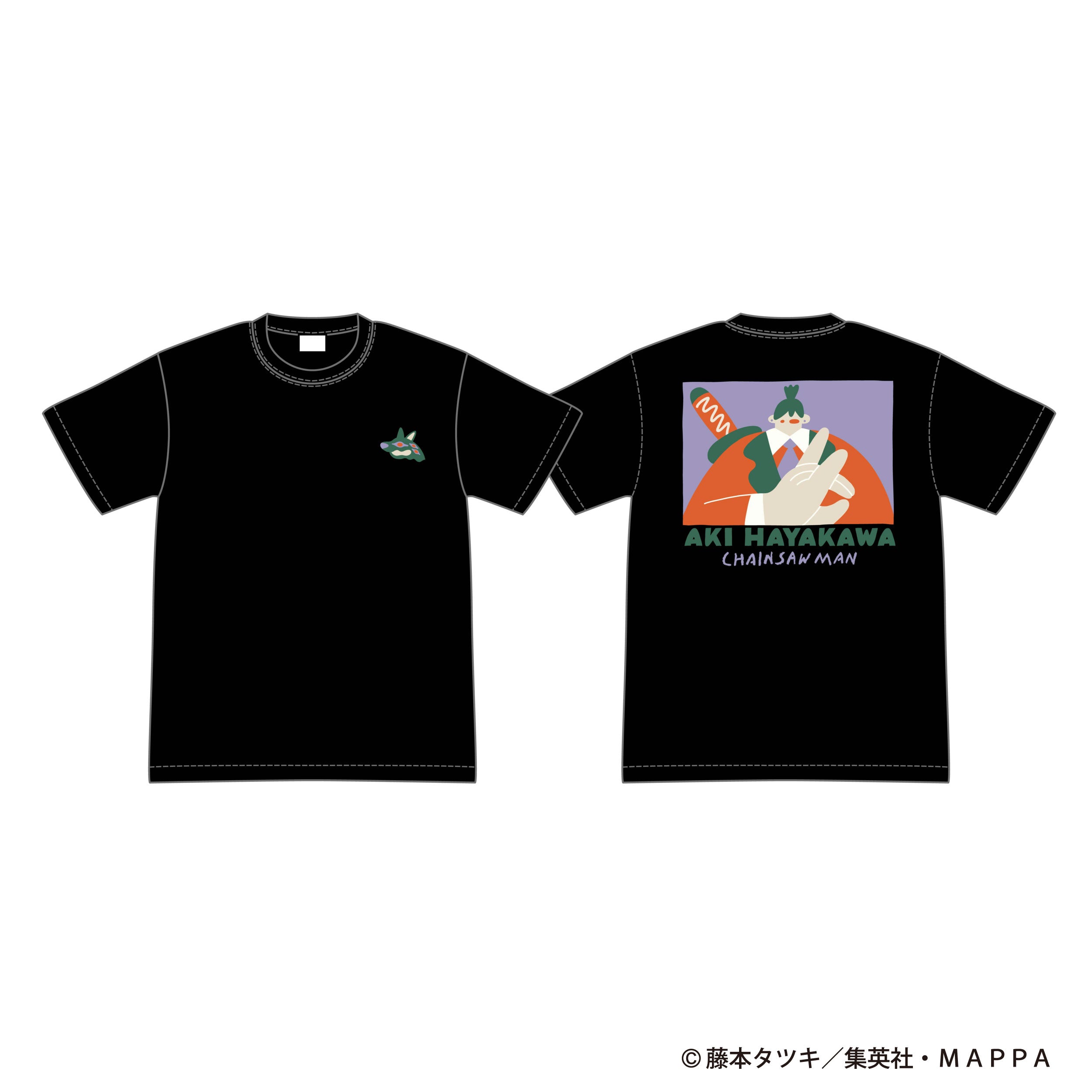 チェンソーマン×SAYORI WADA Tシャツ 黒 (早川アキ) L / LL