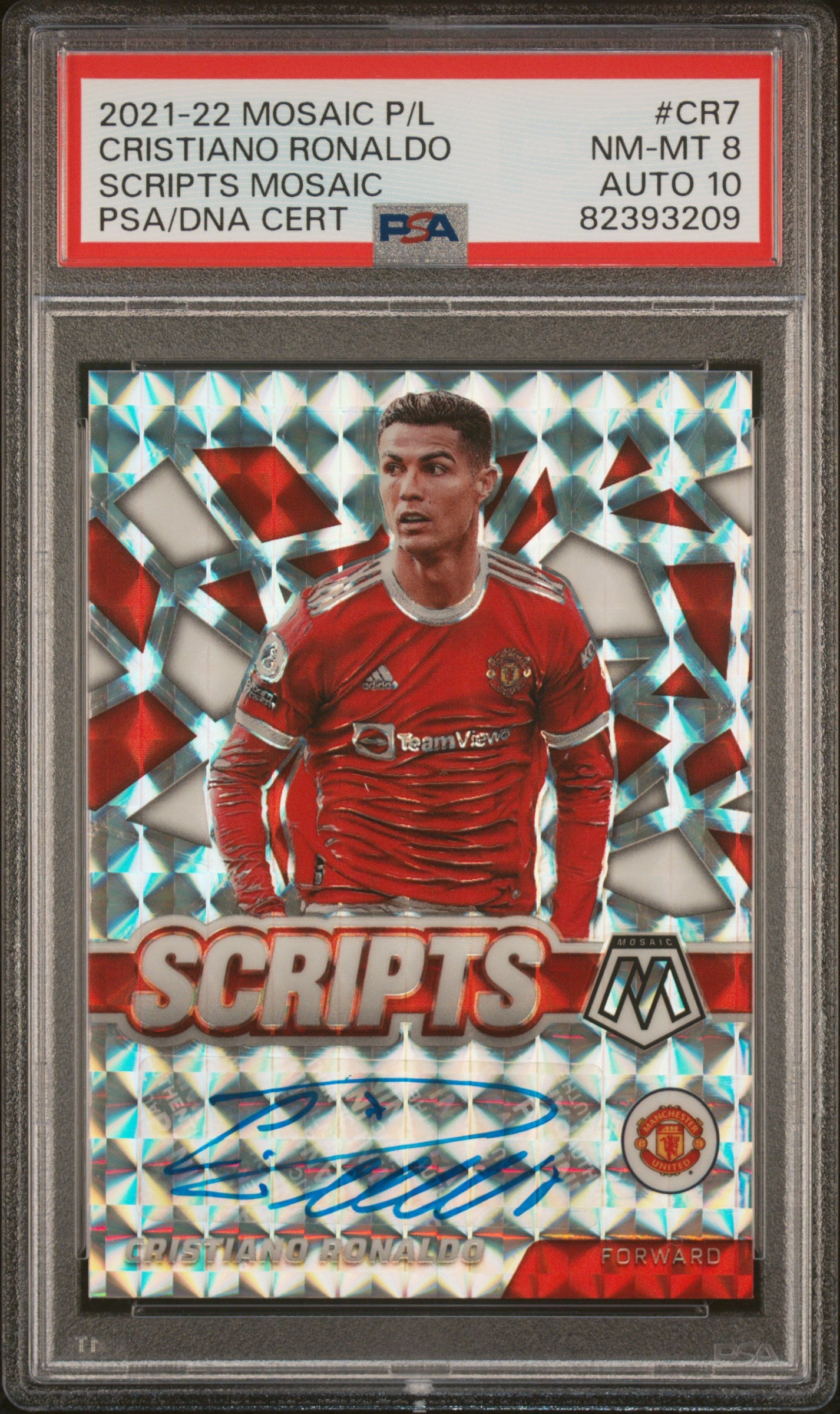 CRISTIANO RONALDO AUTO GRADE GEM MT 10 | 2021-2022 PANINI MOSAIC