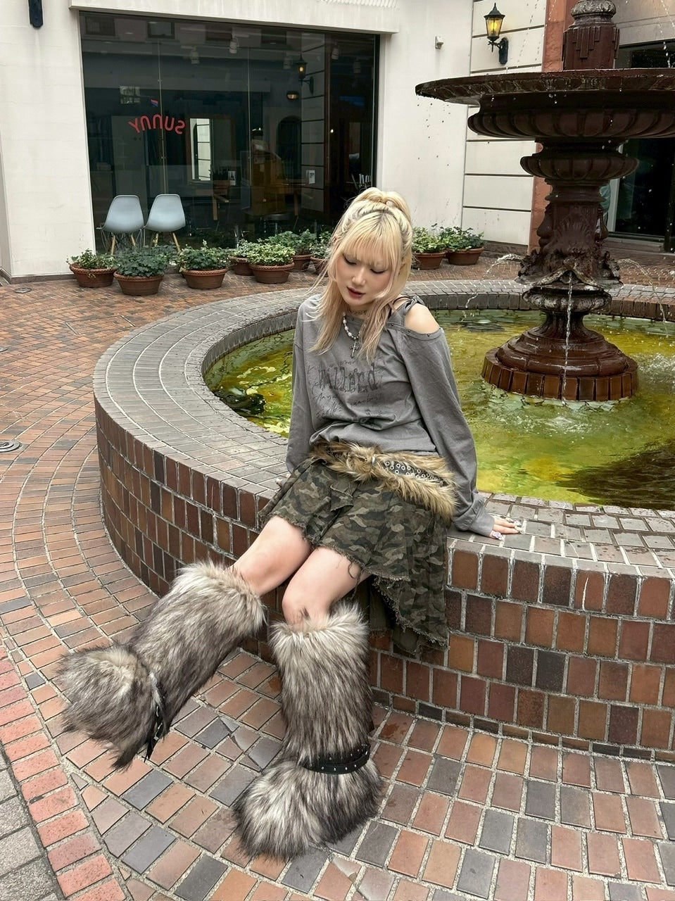 受注制【Never mind the XU】belt fur boots /【エックスユードッグ