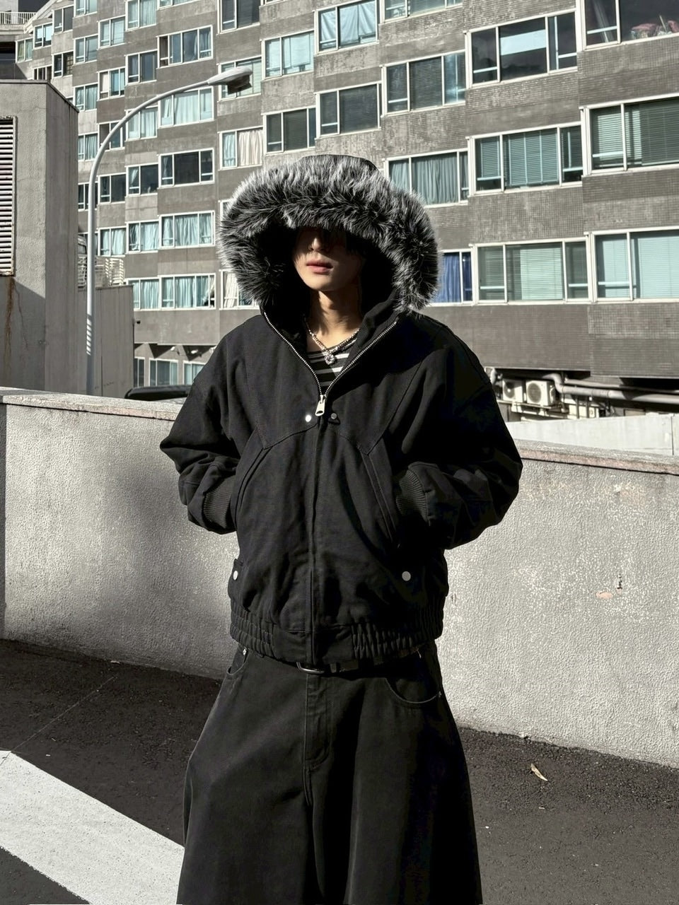 youll】cropped fur hooded blouson – PRESSING WEB SHOP