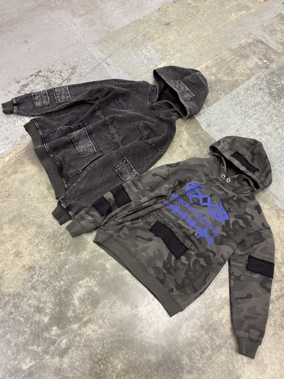 Reckless Scholars】WOD STONE WASH PATCH HOODIE / 【レックレス