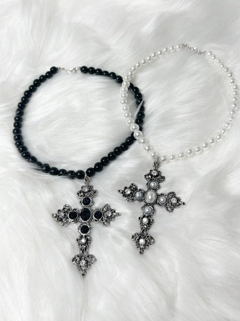 受注制【Rosen Kreuz】pearl cross necklace – PRESSING WEB SHOP