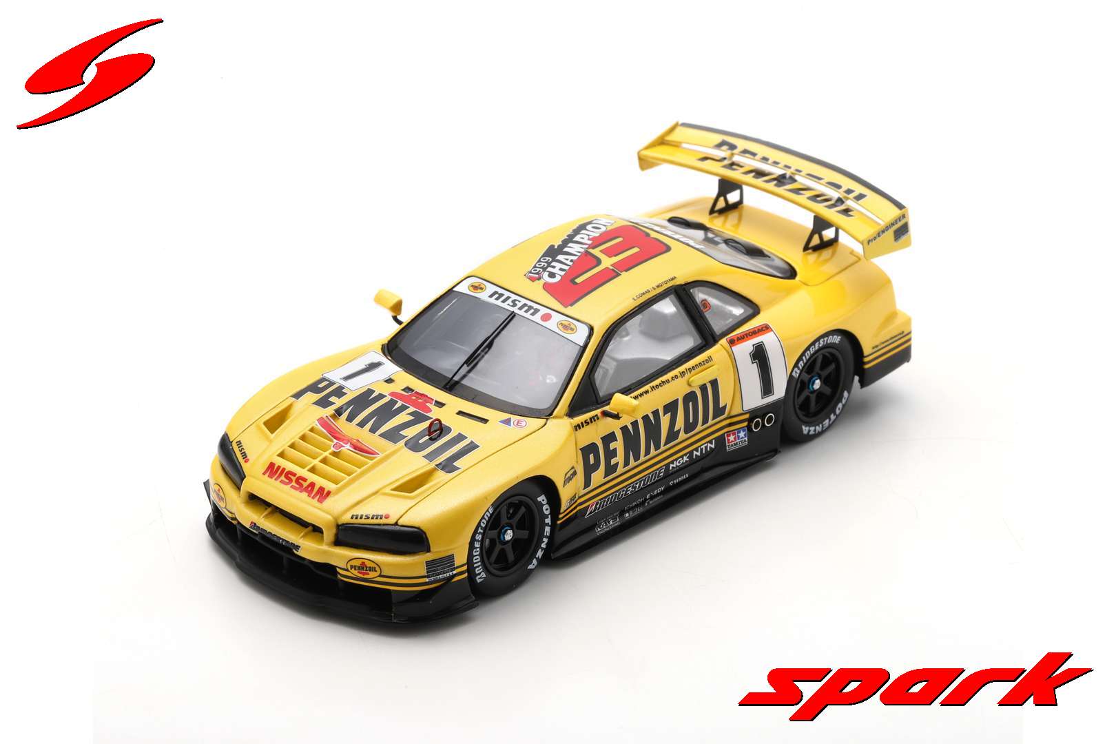 Spark SJ163 1/43 PENNZOIL NISMO Nissan Skyline GT-R (R34) No.1