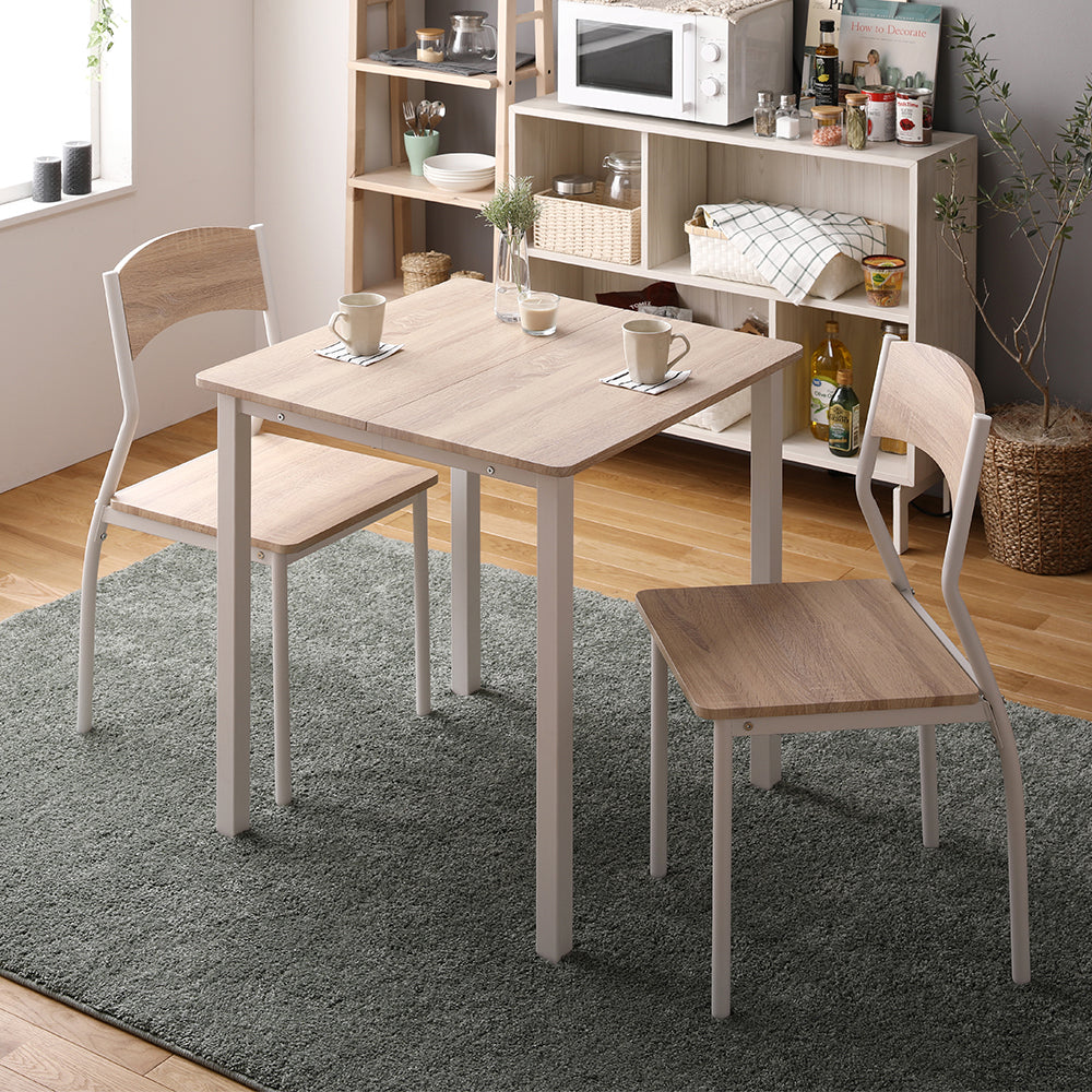 角型ダイニングセット （テーブル＋シンプルデザインチェア2脚