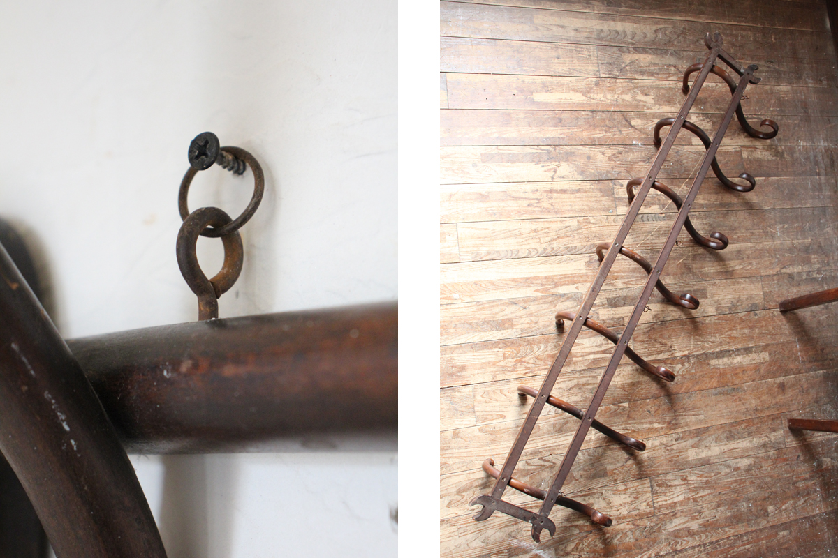 Q102 フランスアンティーク 曲げ木のウォールフック ウォールコート