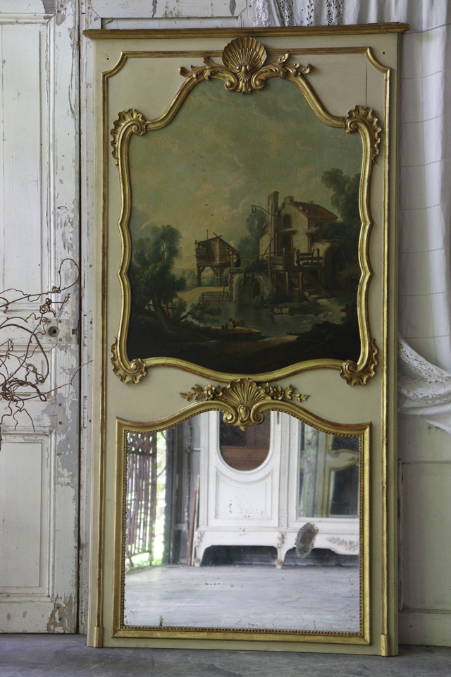 E77 フランスアンティーク トルモミラー ボワズリー