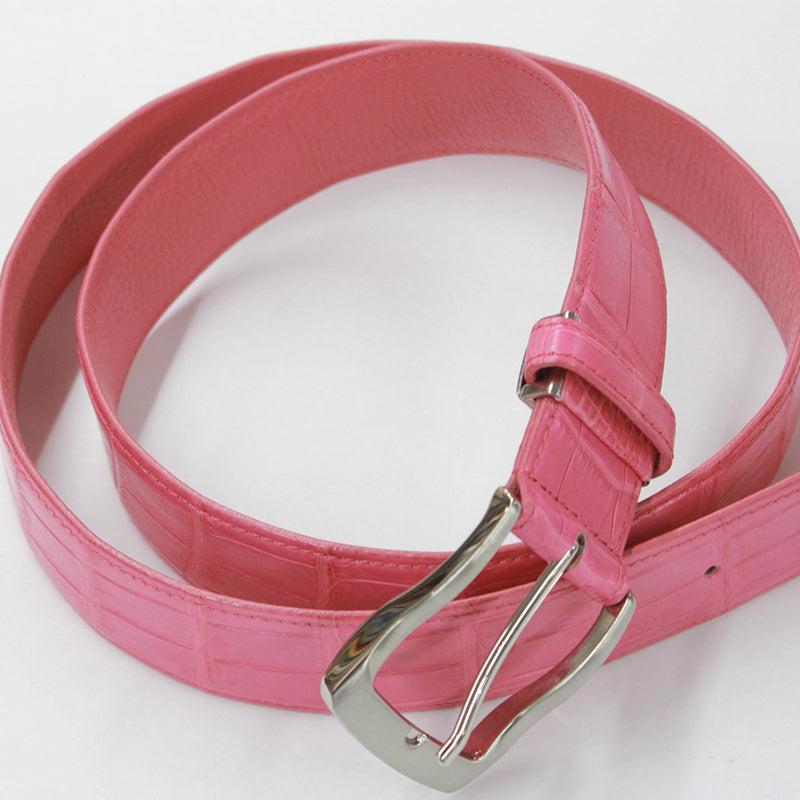 クロコダイルレザーベルト ピンク – RealCroco