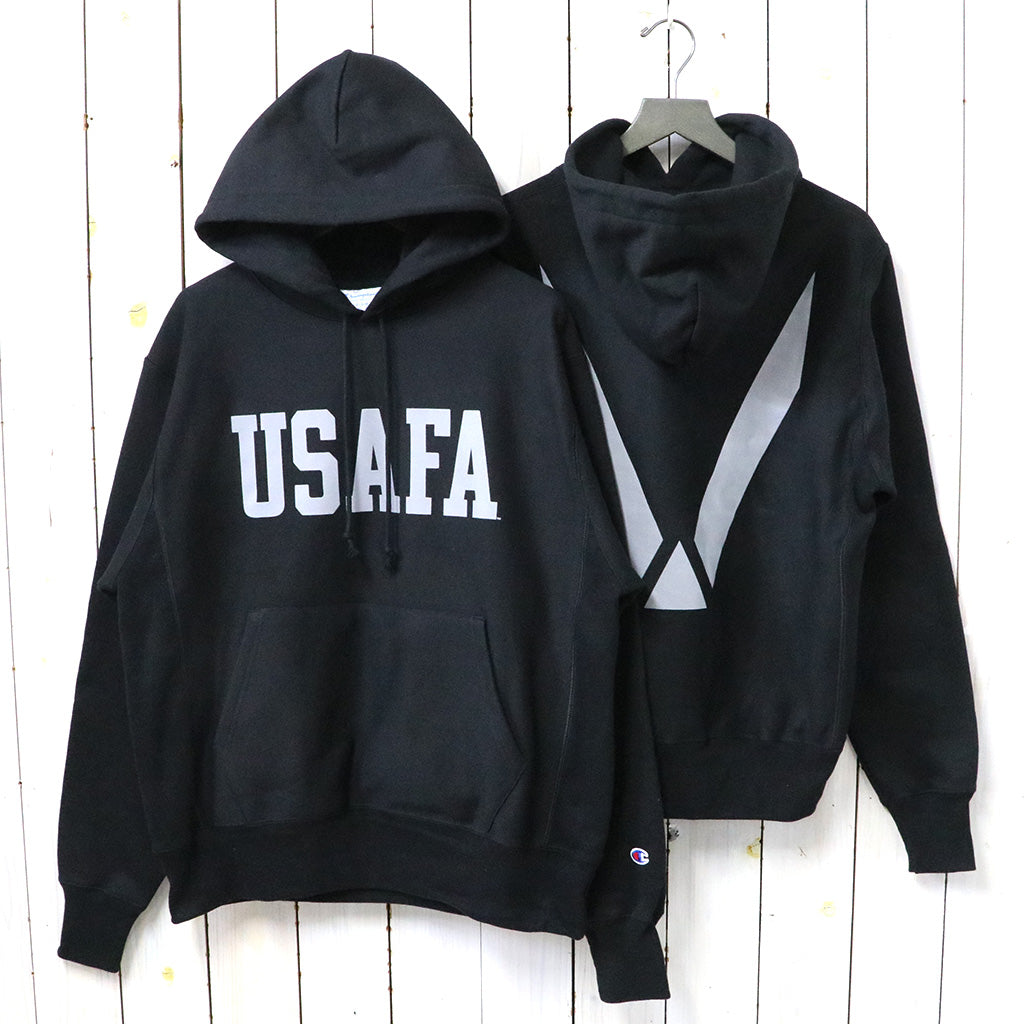 Champion『USAFA CHAMPION REVERSE WEAVE HOODIE』(BLACK) – Reggieshop