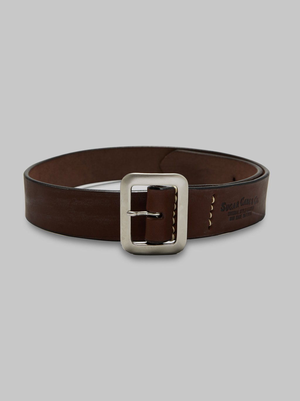 Sugar Cane Cowhide Leather Garrison Belt Brown
