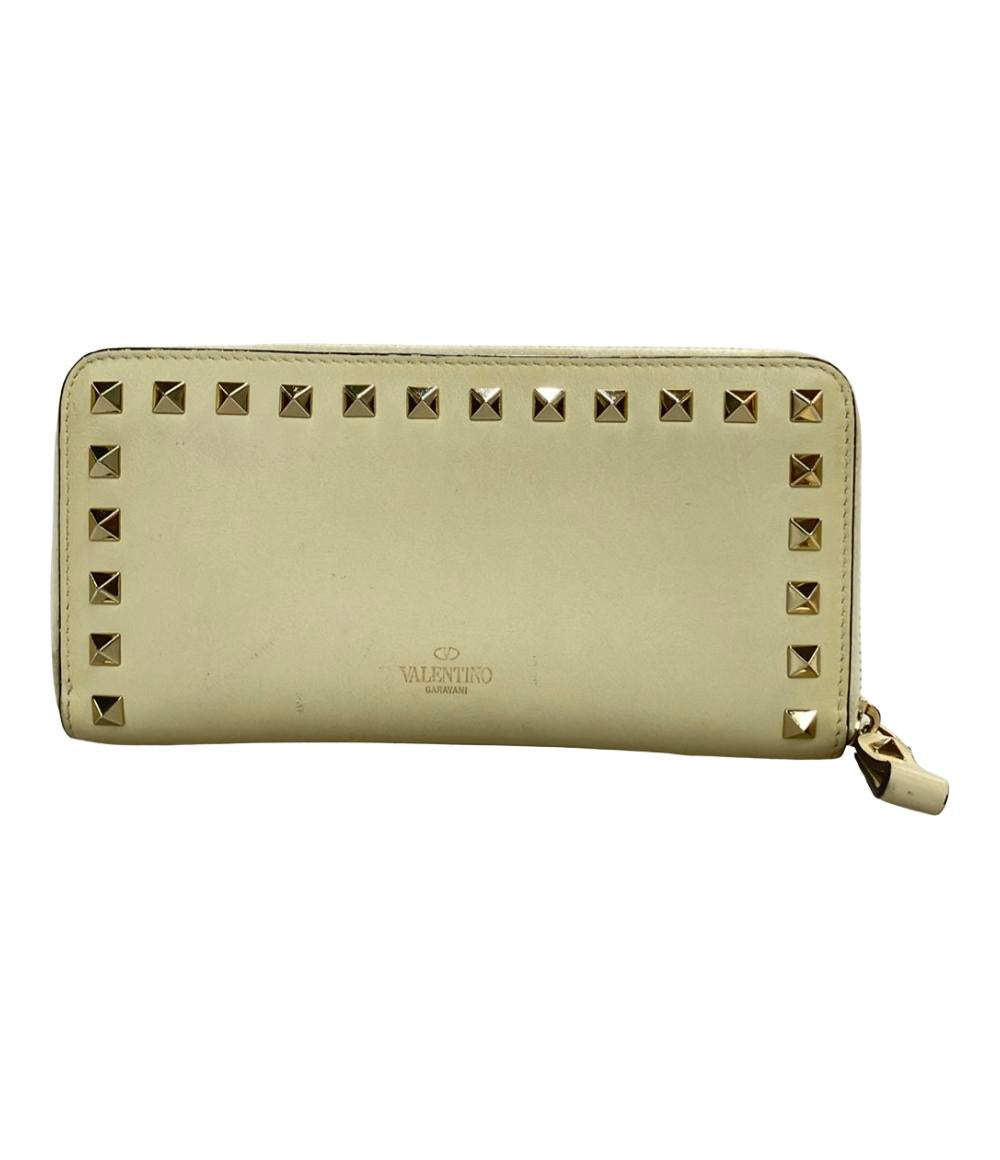 VALENTINO ラウンドファスナー長財布 スタッズ レザー レディース