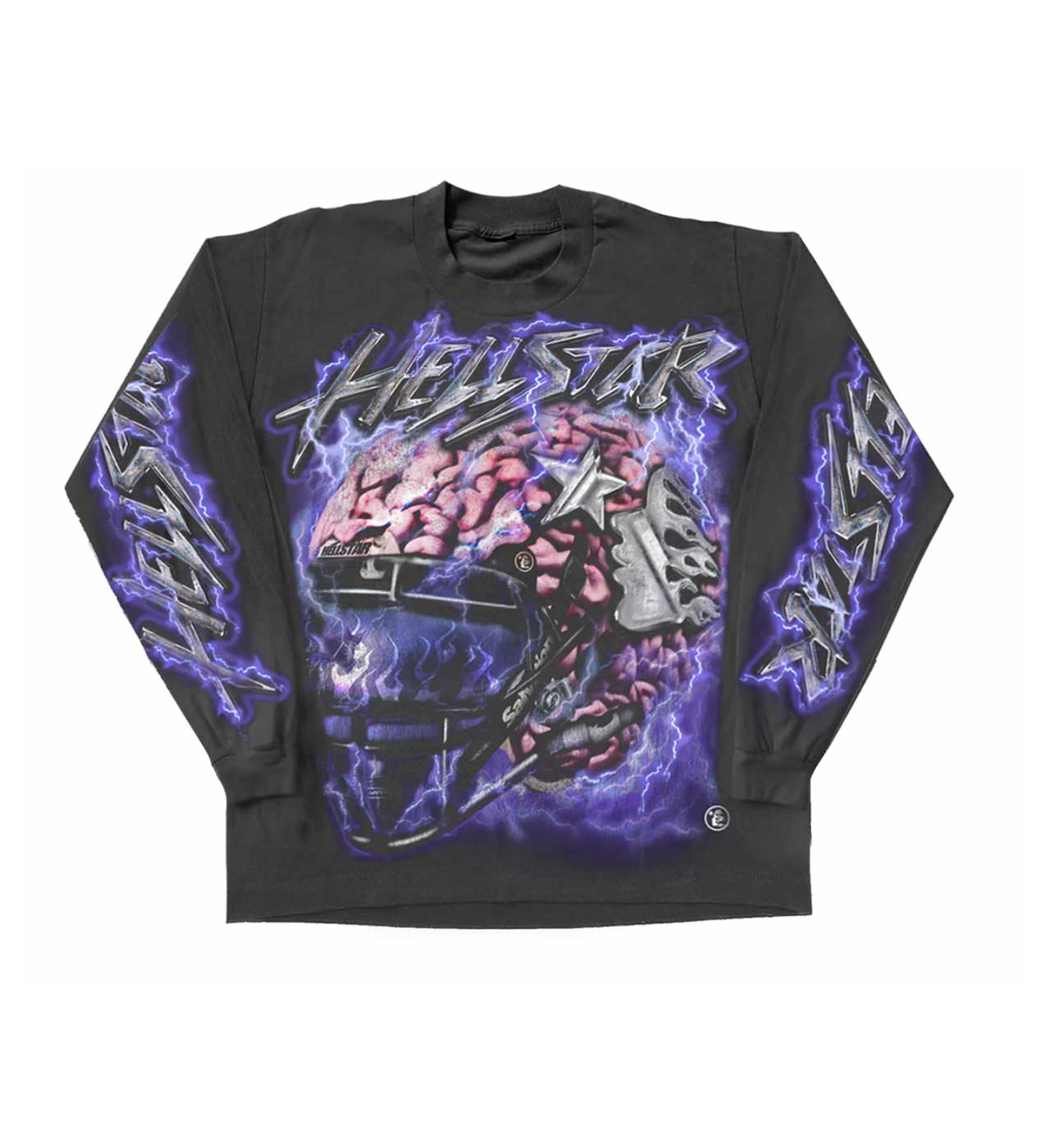 Hellstar Studios Brain Helmet Long Sleeve L/S Faded Black | Restock AR