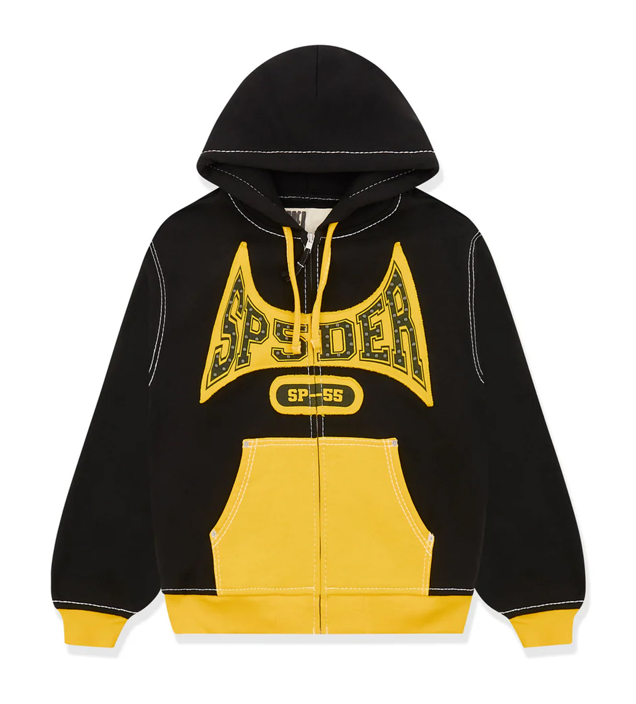 Sp5der T&F Zip-Up Hoodie Black/Yellow – Restock AR