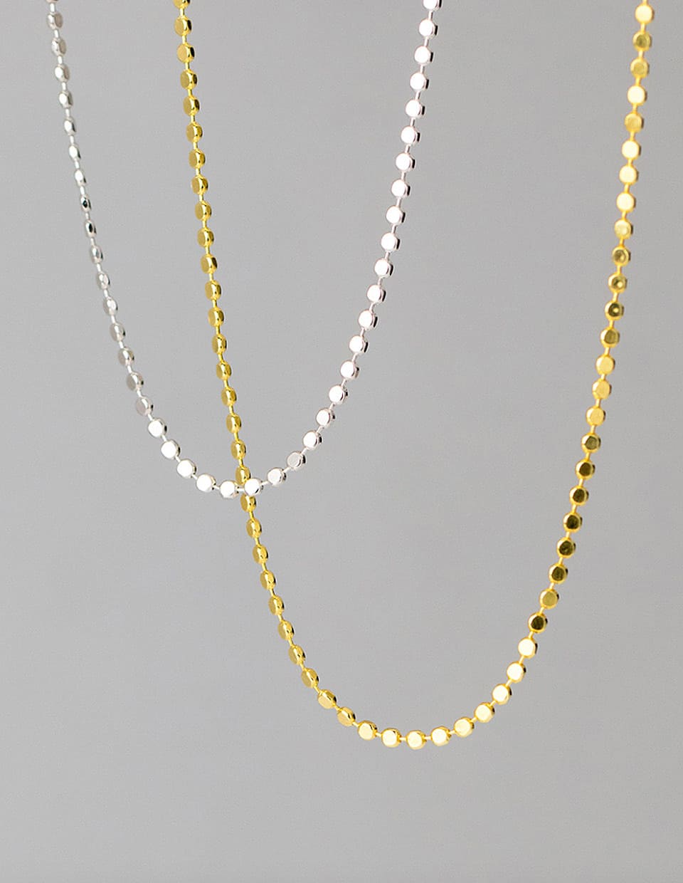 フラットボールチェーンネックレス シルバー925 – 金属アレルギー対応