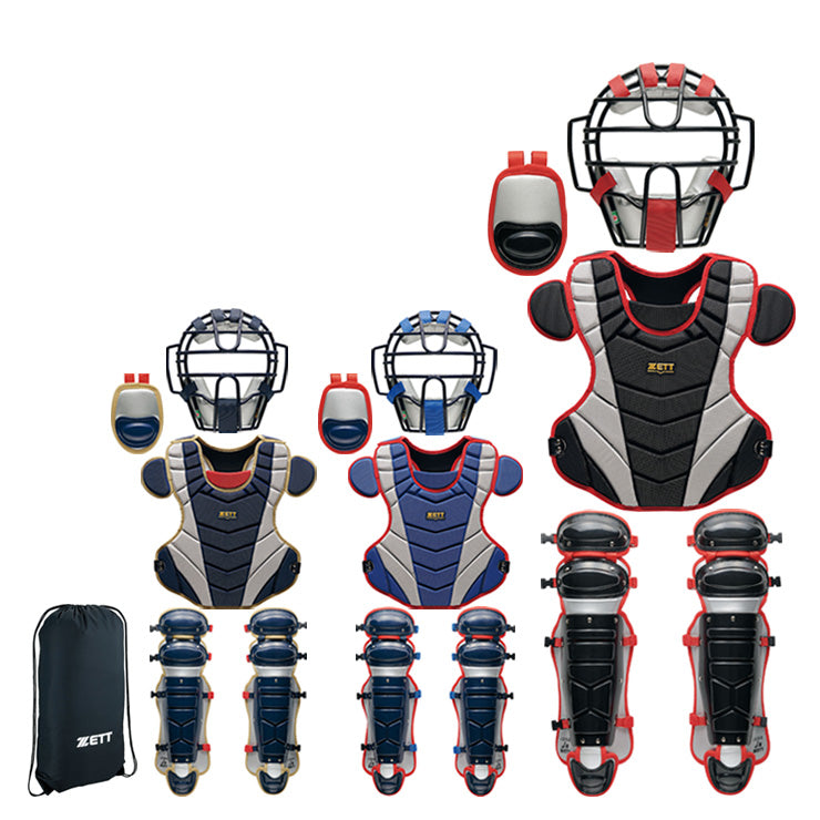 2026モデル】ゼット 一般軟式 ソフトボール キャッチャー防具 4点